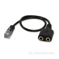 RJ9/RJ11 a puerto Cable adaptador de auriculares femeninos